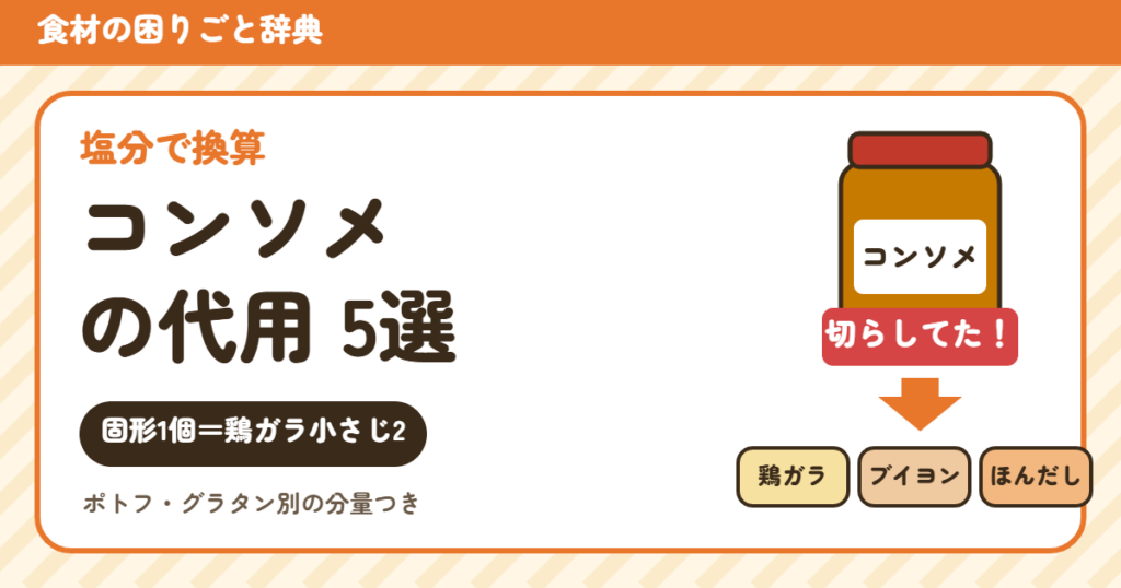コンソメの代用（食材の困りごと辞典）
