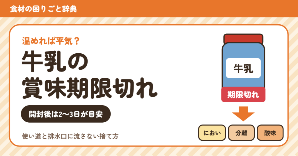 賞味期限切れの牛乳（食材の困りごと辞典）