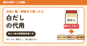 白だしの代用（めんつゆの分量つき）