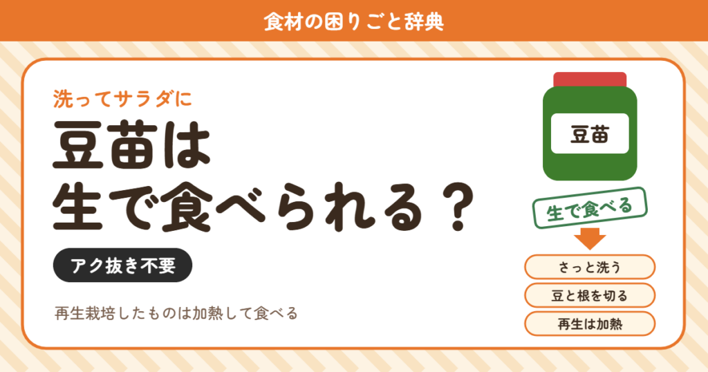 豆苗の生食（食材の困りごと辞典）